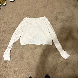 Fabletics Cropped Women's Cream Long Sleeve Top